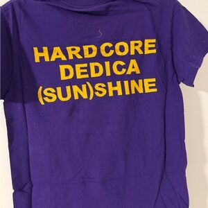 Purple T-Shirt with Yellow Print